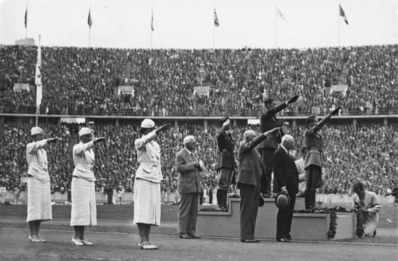 Siegerehrung bei den Olympischen Sommerspielen Berlin 1936